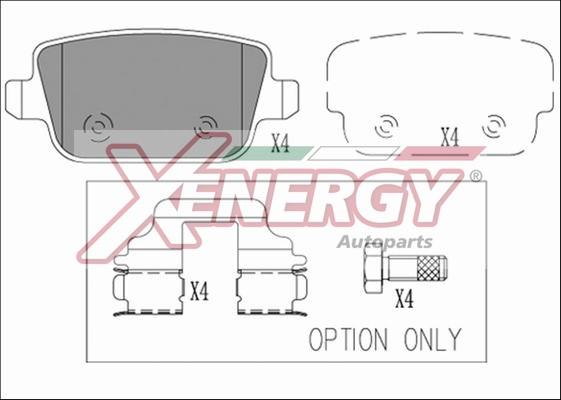 AP XENERGY X41261 - Тормозные колодки, дисковые, комплект autospares.lv