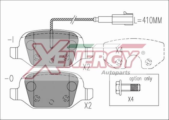 AP XENERGY X41201 - Тормозные колодки, дисковые, комплект autospares.lv