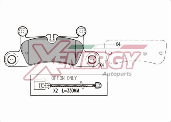 AP XENERGY X41218 - Тормозные колодки, дисковые, комплект autospares.lv