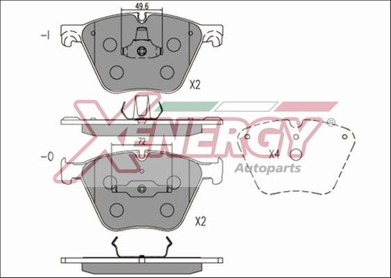 AP XENERGY X41217 - Тормозные колодки, дисковые, комплект autospares.lv