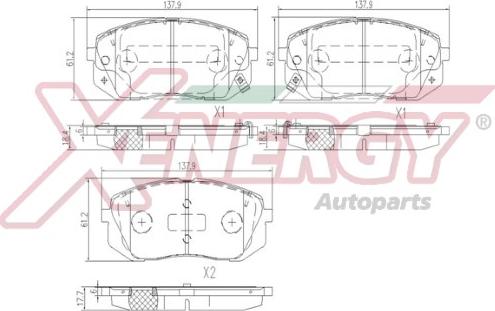 AP XENERGY X41284 - Тормозные колодки, дисковые, комплект autospares.lv