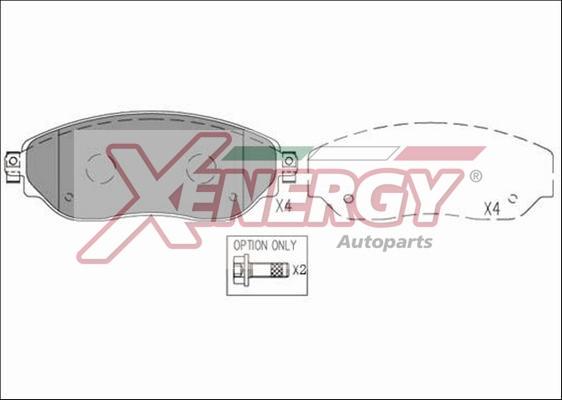 AP XENERGY X41283 - Тормозные колодки, дисковые, комплект autospares.lv