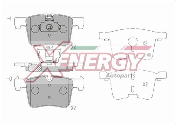 AP XENERGY X41234 - Тормозные колодки, дисковые, комплект autospares.lv