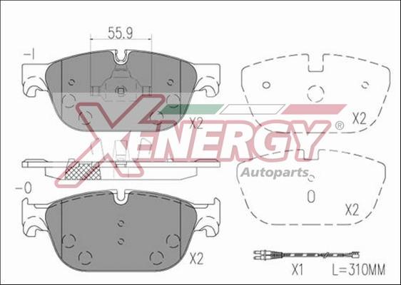 AP XENERGY X41238 - Тормозные колодки, дисковые, комплект autospares.lv