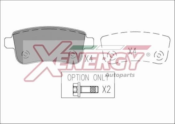 AP XENERGY X41225 - Тормозные колодки, дисковые, комплект autospares.lv