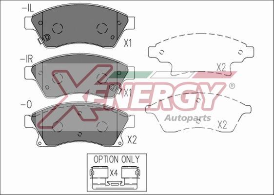 AP XENERGY X41226 - Тормозные колодки, дисковые, комплект autospares.lv