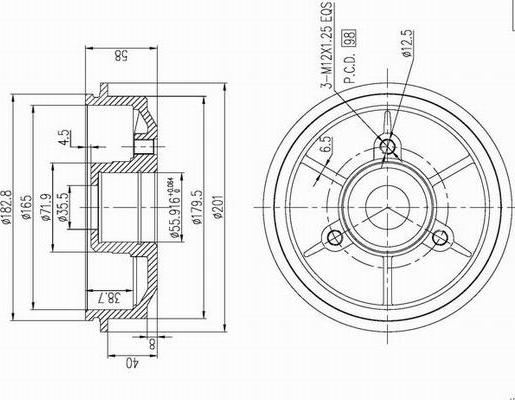 AP XENERGY X654129 - Тормозной барабан autospares.lv