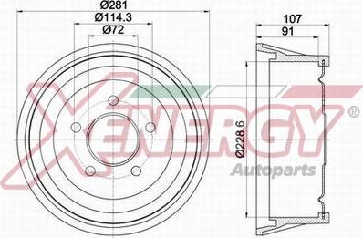 AP XENERGY X654127 - Тормозной барабан autospares.lv