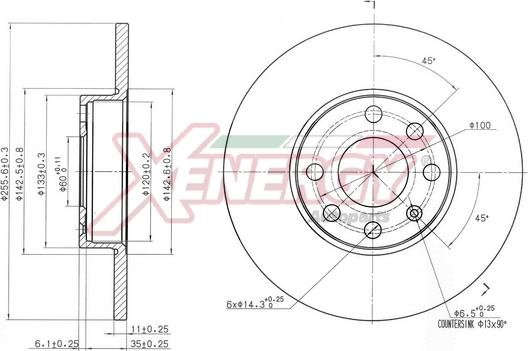 AP XENERGY X601486 - Тормозной диск autospares.lv