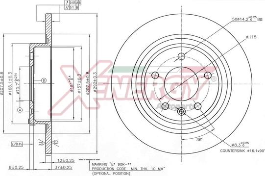 AP XENERGY X601488 - Тормозной диск autospares.lv