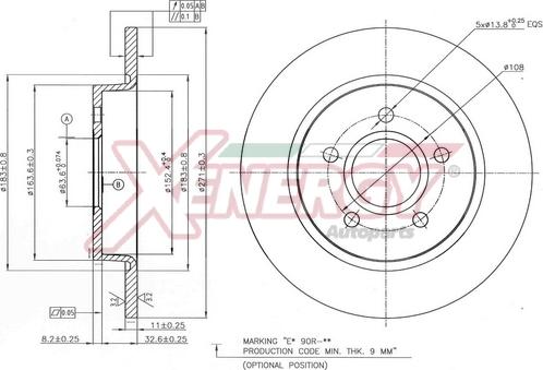 AP XENERGY X601544 - Тормозной диск autospares.lv