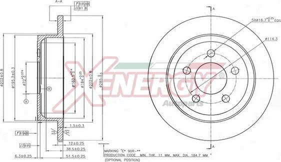 AP XENERGY X601545 - Тормозной диск autospares.lv