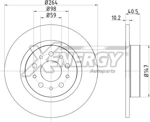 AP XENERGY X601547 - Тормозной диск autospares.lv