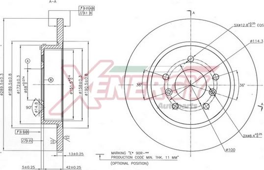 AP XENERGY X601506 - Тормозной диск autospares.lv