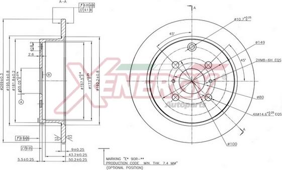 AP XENERGY X601507 - Тормозной диск autospares.lv