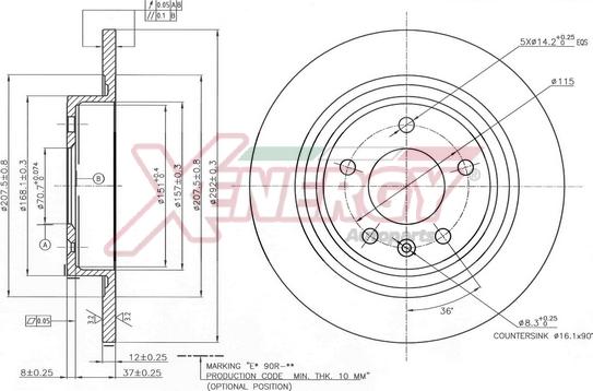 AP XENERGY X601510 - Тормозной диск autospares.lv