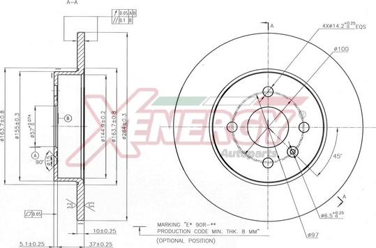 AP XENERGY X601530 - Тормозной диск autospares.lv