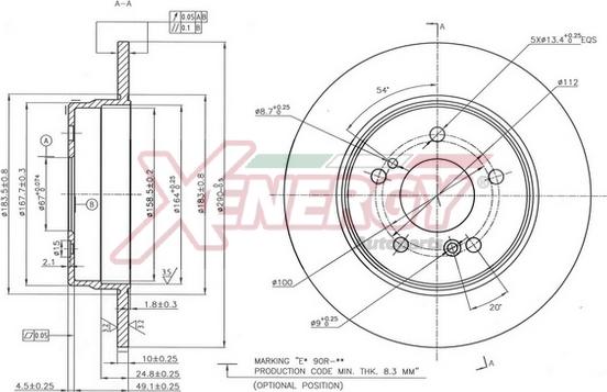 AP XENERGY X601525 - Тормозной диск autospares.lv