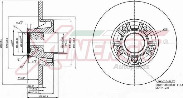 AP XENERGY X601096 - Тормозной диск autospares.lv