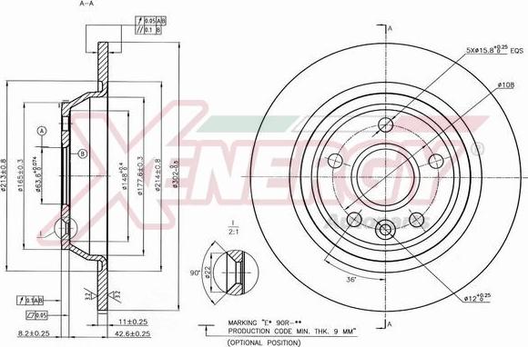 AP XENERGY X601068 - Тормозной диск autospares.lv