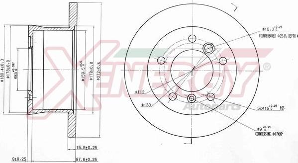 AP XENERGY X601125 - Тормозной диск autospares.lv