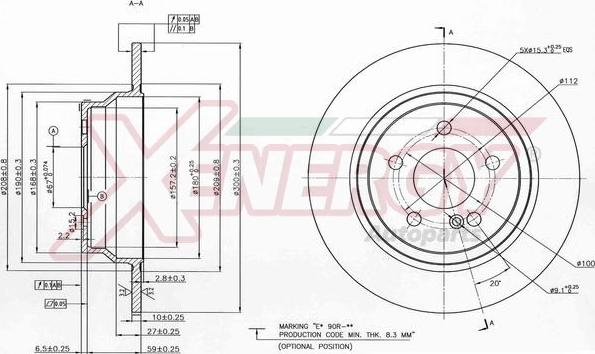 AP XENERGY X601127 - Тормозной диск autospares.lv