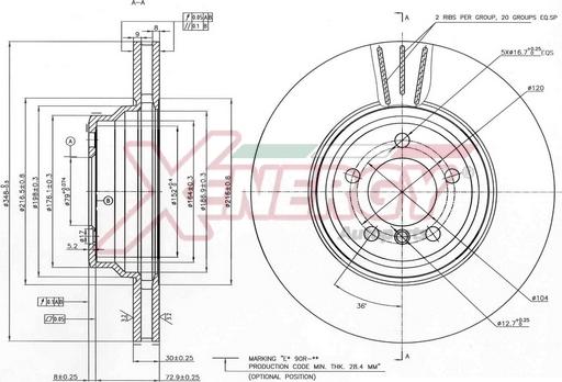 AP XENERGY X602900 - Тормозной диск autospares.lv