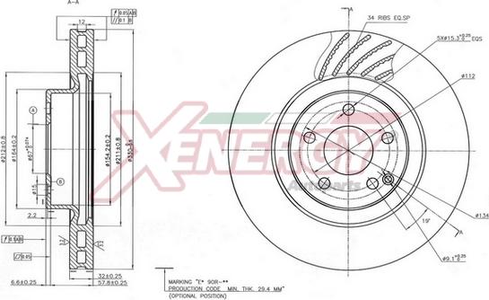 AP XENERGY X602911 - Тормозной диск autospares.lv