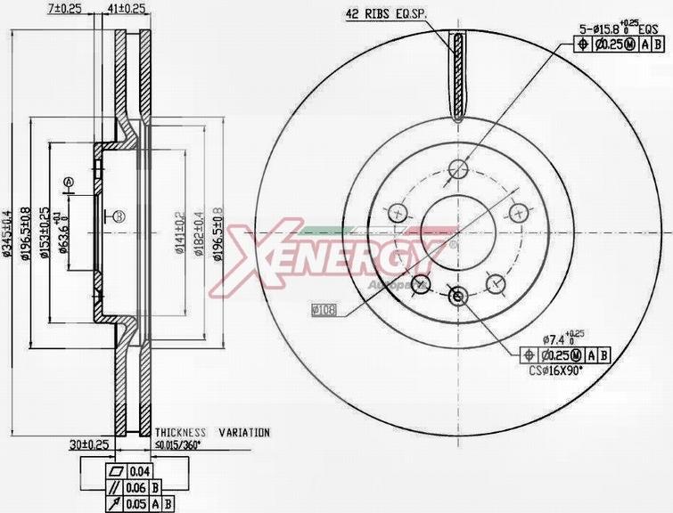 AP XENERGY X602926 - Тормозной диск autospares.lv