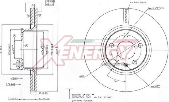 AP XENERGY X602920 - Тормозной диск autospares.lv