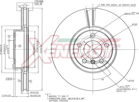 AP XENERGY X602921 - Тормозной диск autospares.lv