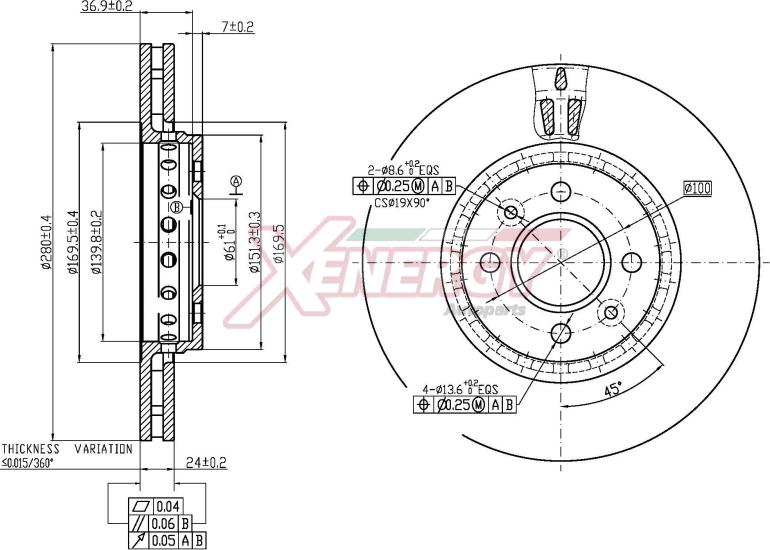 AP XENERGY X602927 - Тормозной диск autospares.lv