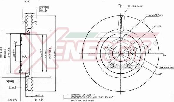 AP XENERGY X602589 - Тормозной диск autospares.lv