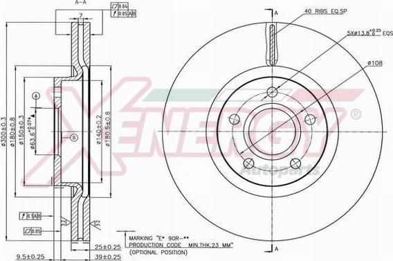 AP XENERGY X602536 - Тормозной диск autospares.lv