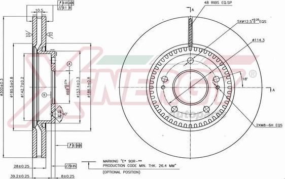 AP XENERGY X602609 - Тормозной диск autospares.lv