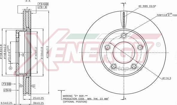 AP XENERGY X602120 - Тормозной диск autospares.lv