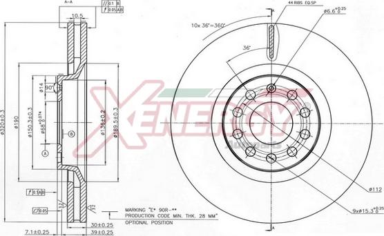 AP XENERGY X602899 - Тормозной диск autospares.lv