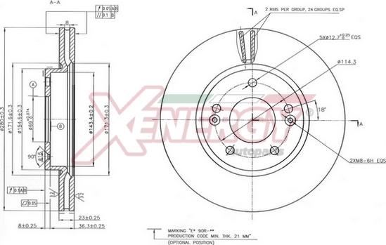 AP XENERGY X602894 - Тормозной диск autospares.lv