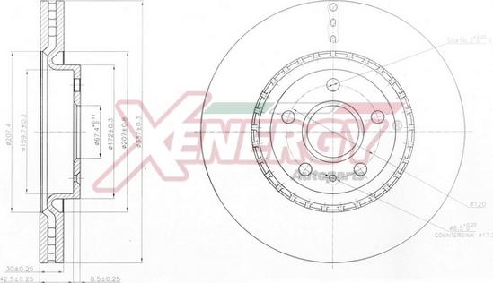 AP XENERGY X602893 - Тормозной диск autospares.lv