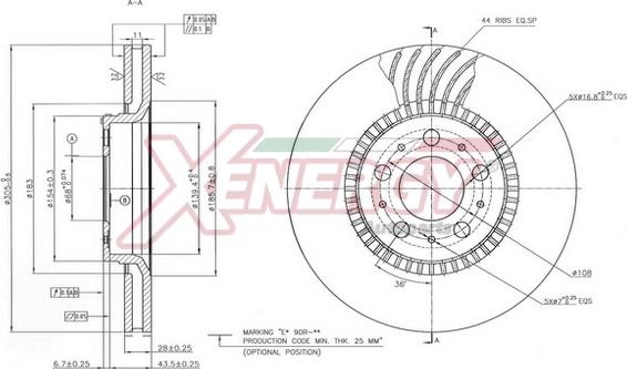 AP XENERGY X602892 - Тормозной диск autospares.lv