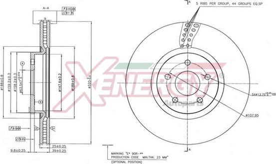 AP XENERGY X602897 - Тормозной диск autospares.lv