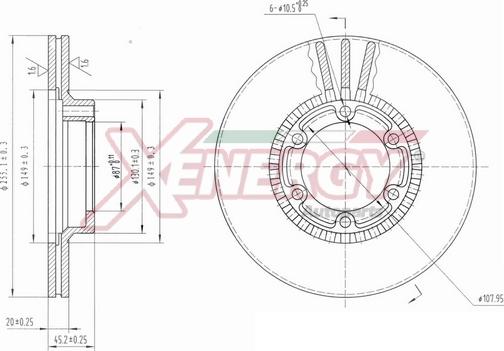 AP XENERGY X602845 - Тормозной диск autospares.lv