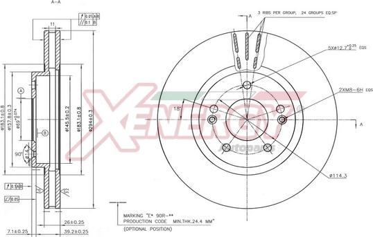 AP XENERGY X602848 - Тормозной диск autospares.lv