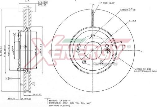 AP XENERGY X602852 - Тормозной диск autospares.lv