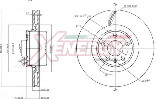 AP XENERGY X602864 - Тормозной диск autospares.lv