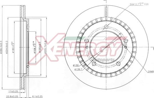 AP XENERGY X602868 - Тормозной диск autospares.lv