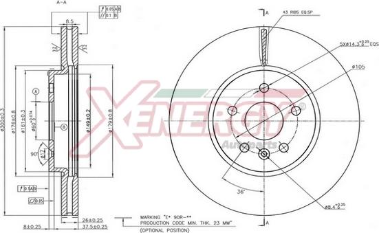 AP XENERGY X602863 - Тормозной диск autospares.lv