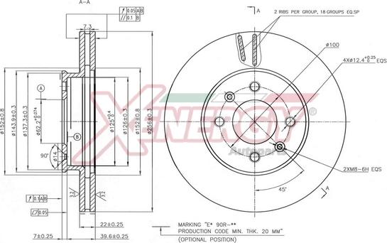 AP XENERGY X602805 - Тормозной диск autospares.lv