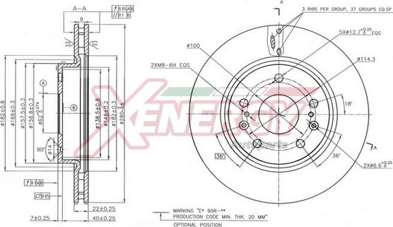 AP XENERGY X602802 - Тормозной диск autospares.lv