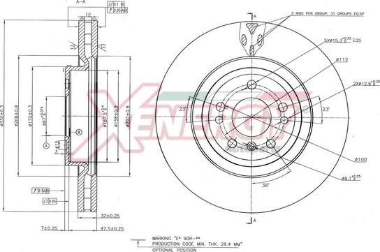 AP XENERGY X602819 - Тормозной диск autospares.lv